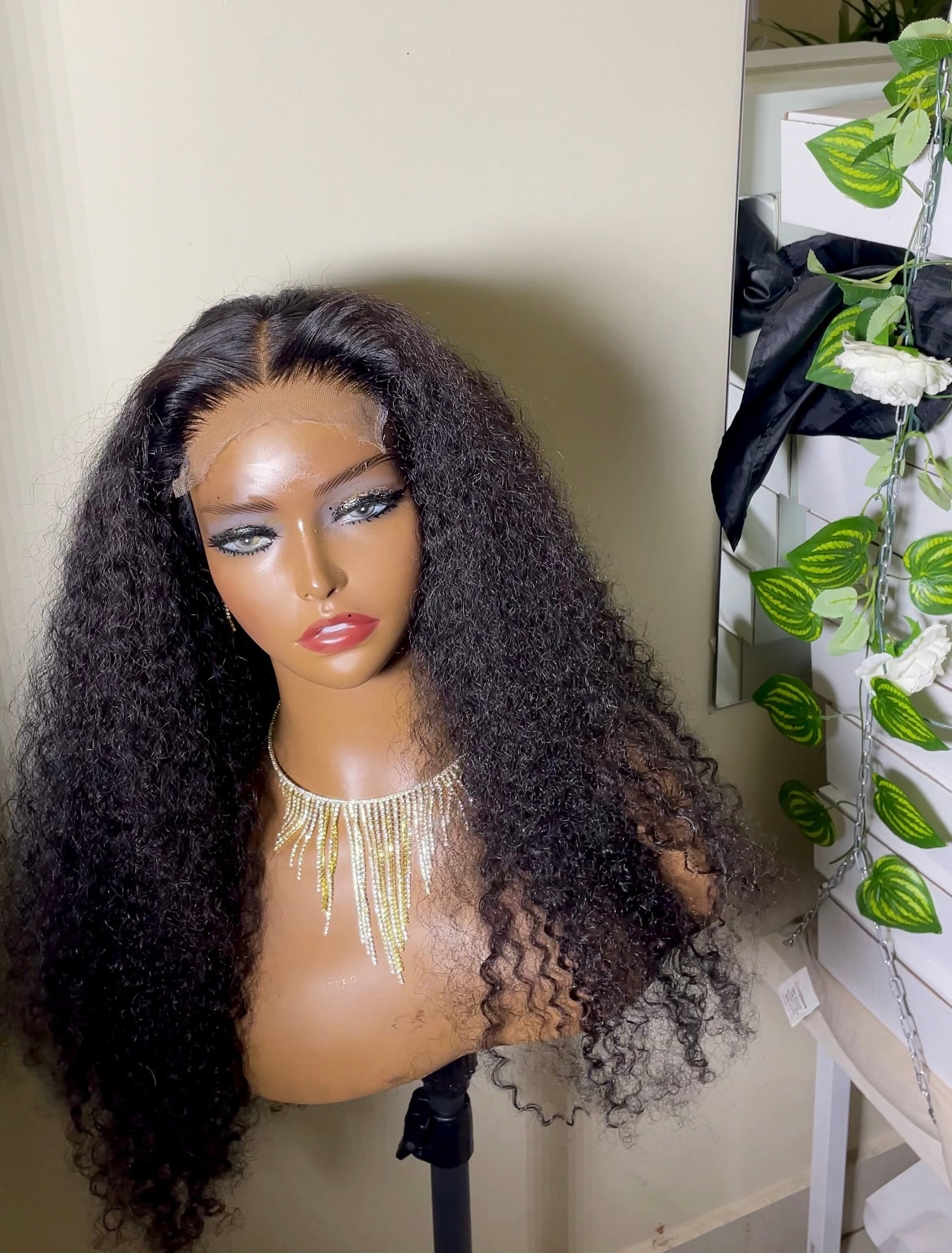 BLACK SPANISH CURL- Glueless premium raw wig