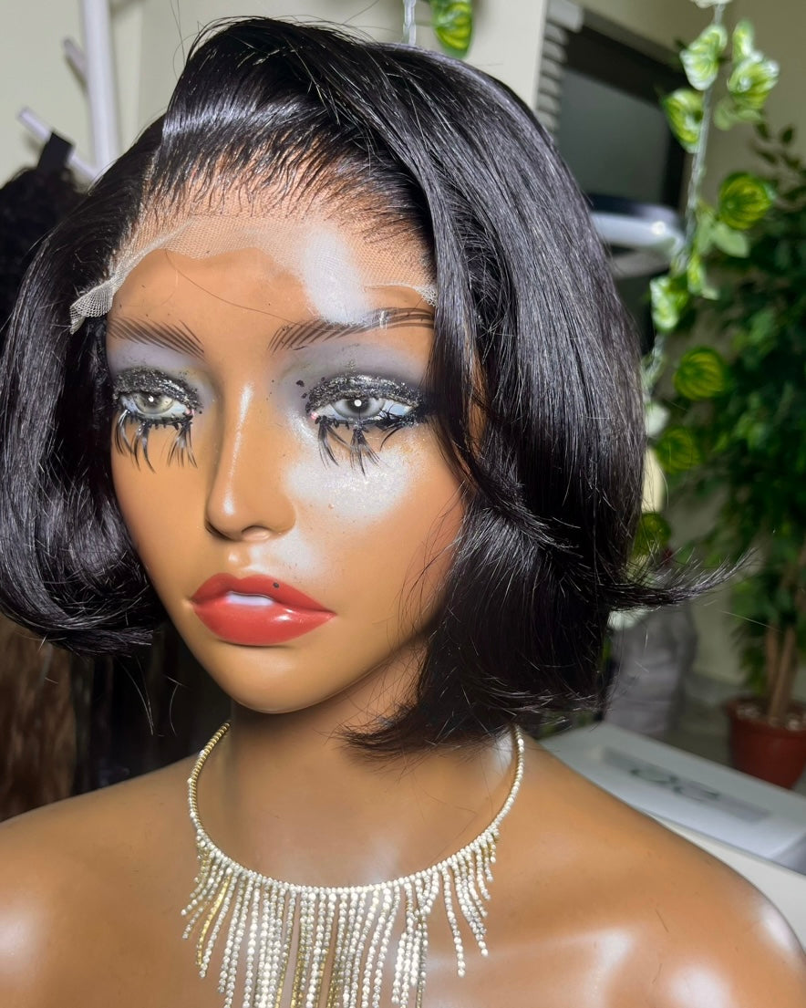 DOUBLE DRAWN LAYERED BOB -hd lace wig