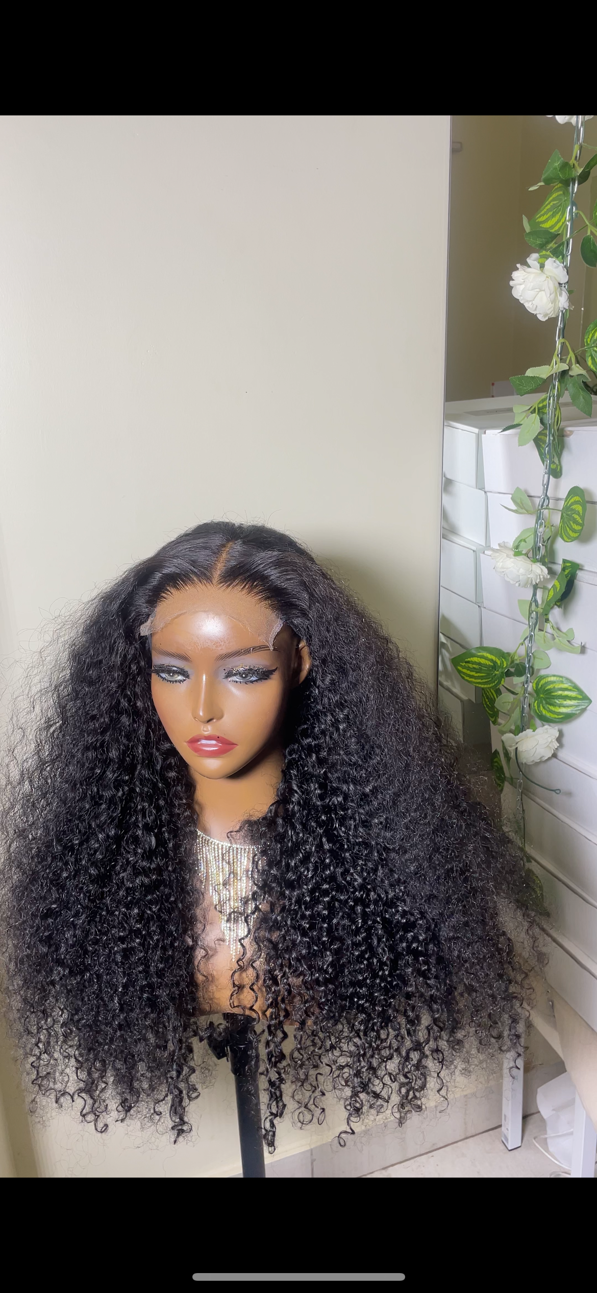 BLACK SPANISH CURL- Glueless premium raw wig