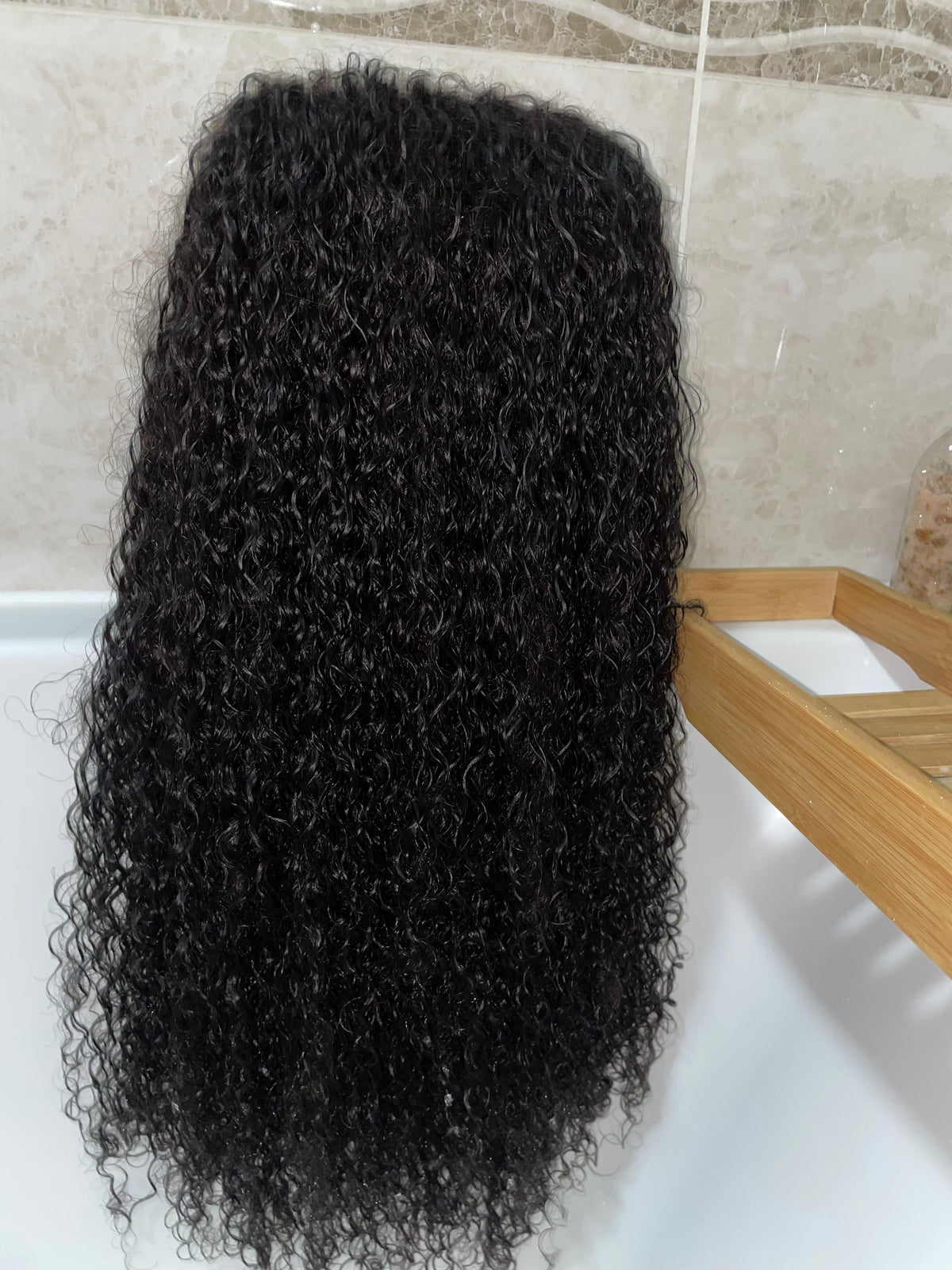 BLACK SPANISH CURL- Glueless premium raw wig