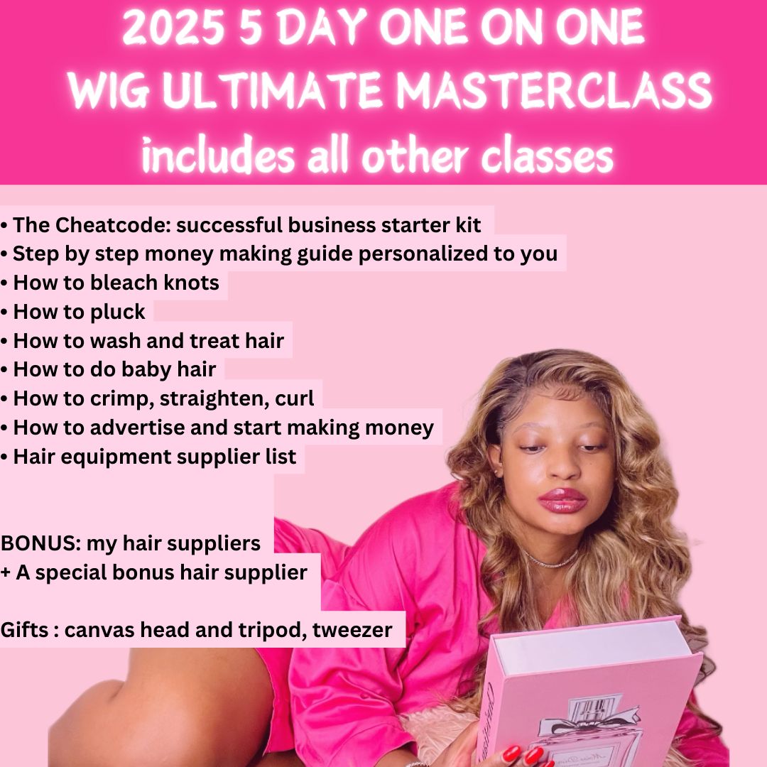 ALL IN ONE LIVE WIG MASTERCLASS: book a person 5 day one on one class